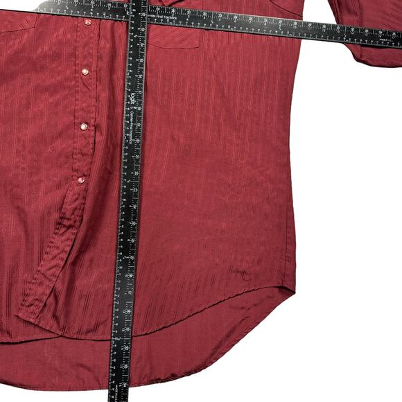 Pearl Snap Western Shirt‎ Men's XXL Ely Cattleman Vintage Red Aztec Long Sleeve - Picture 5 of 8